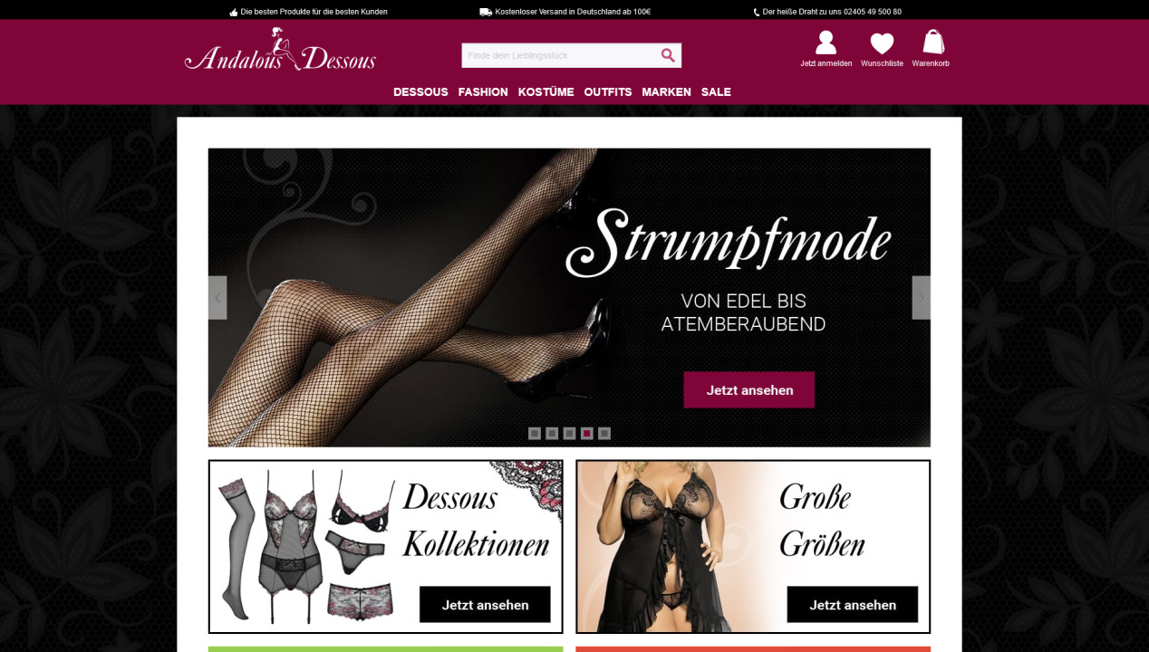 Andalous Dessous: aufregende Lingerie, smart sortiert, Artikelbild