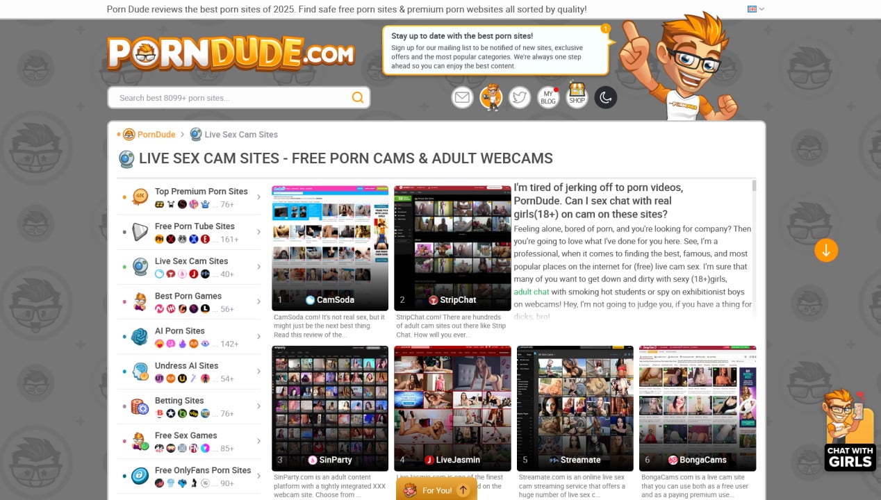 Übersicht von theporndude.com Top Sex Cam Sites